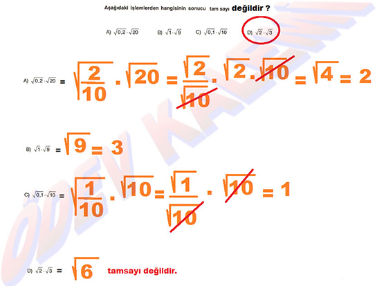 Kareköklü Sayılarda Bölme İşlemi Nasıl Yapılır?