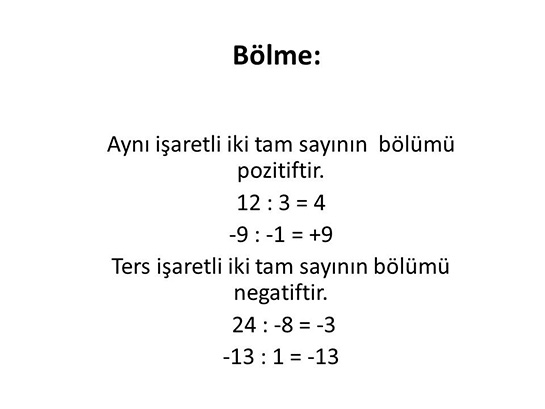 Tam Sayılarda Bölme İşlemi Nasıl Yapılır?